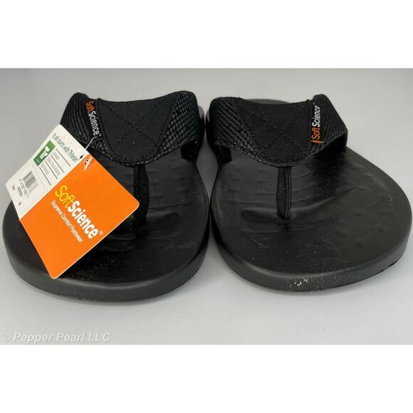 Flip Flops Thong Sandals Men's Black Mesh Size 8 Women's Size 10 - Picture 3 of 8